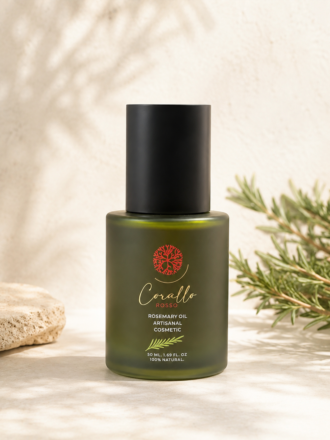 Corallo Rosso Organic Rosemary Hair Oil 50ml bottle.
